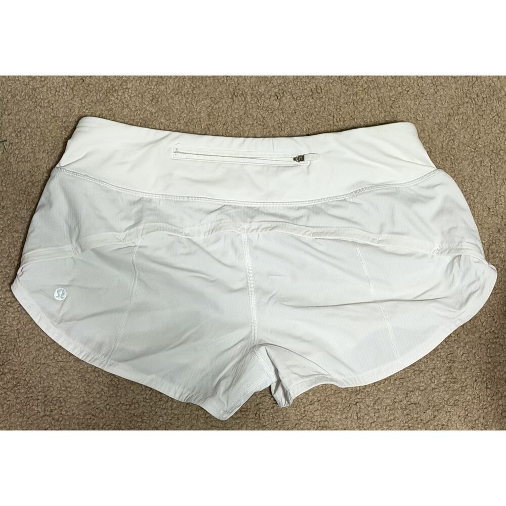 Lululemon Speed Up Shorts Size 6 Low Rise Lined White Swift Athletic